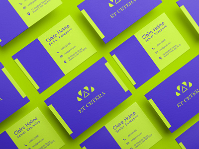 Matte Business Card with Washed Down Neon Colors