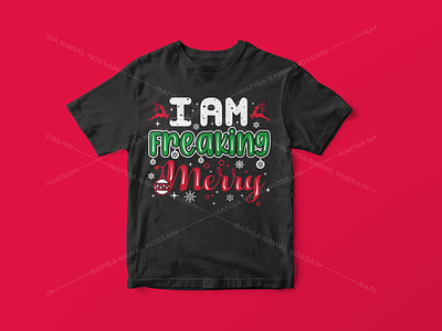I am Freaking Merry - Christmas T-Shirt Design