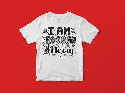 I am Freaking Merry - Christmas T-Shirt Design christmas christmas tshirt design design graphic design graphic tees merch design t shirt designer tshirt design typography typography tshirt design