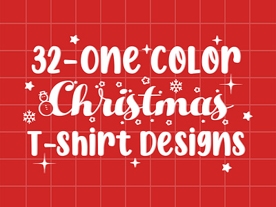 One Color Christmas T-shirt Design Collection