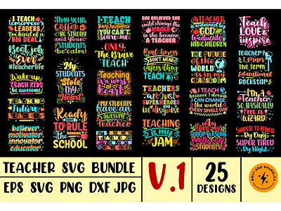 Teacher SVG Bundle, Volume 1 cut file design graphic design graphic tees illustration merch design svg svg bundle svg design t shirt designer teacher quotes svg teacher svg teacher svg bundle tshirt design typography tshirt design