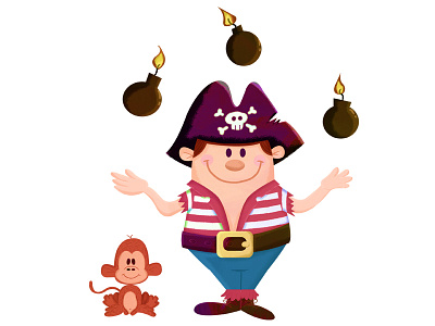 Pirate Character character illustration monkey photoshop pirate skillshare