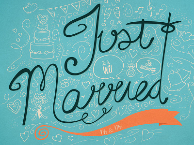 Just Married postcard