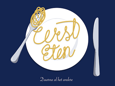 Eerst eten lettering