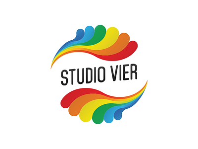 STUDIO VIER Logo circle colorful design expression gradient icon logo motion round studio water waves