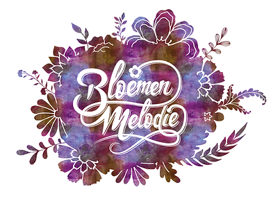 Bloemenmelodie Logo flowers handlettering logo logotype watercolour