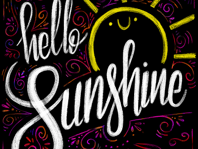 Hello sunshine apple pencil chalk chalkboard ipadpro krijt procreate quote sun