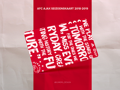Concept design AFC Ajax seizoenskaart 2018 ajax brushtype mockup soccer typografie