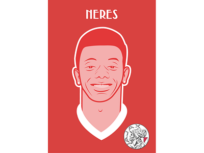 David Neres Brazilian Soccerplayer AFC Ajax afc ajax ajax character flat illustration illustrator soccer sport vector