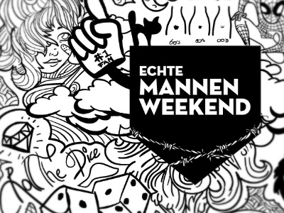 Mannen weekend 2012 doodle drawing illustrator logo vector