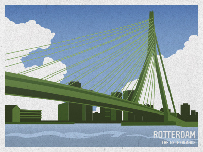 Rotterdam city citycard illustrator netherlands photoshop postcard retro rotterdam vector