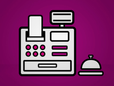 Retro cash desk icon cash icon illustrator retro