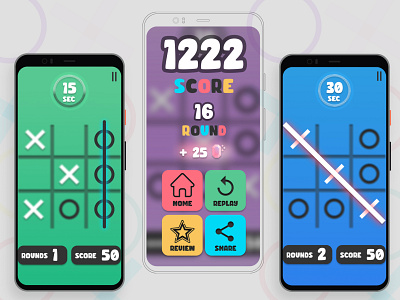 Tic Tac Toe Game app arcade design game game design tic tac toe ui