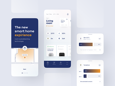 Smart home app 🤖 app ui climate control climate manager dashboard ios app mobile app product design saas app smart devices smart home smart home app smart home application smart house