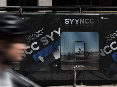 SYYNCC | street posters app identity billboard branding poster poster art saas app saas branding video app video editor visual identity