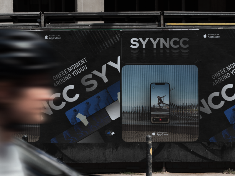SYYNCC | street posters app identity billboard branding poster poster art saas app saas branding video app video editor visual identity