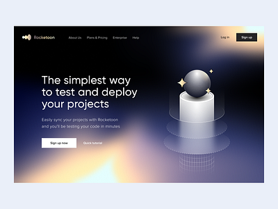 Rocketoon | Hero section brand identity branding deploy app development tool devtool hero section landing page product page saas landing page visual identity webapp