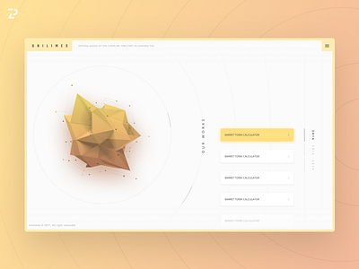 Unilimes homepage concept 3d burger circle geometric homepage portfolio site tabs ui ux web zipl