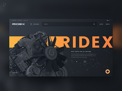 Ridex Homepage car design homepage landing motor search slider ui ux web zipl