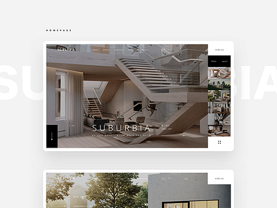 Suburbia Premiere architecture blog design portfolio projects slider ui ux website zipl