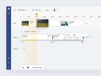 Online Movie maker application dashboard design movie online project service timeline ui ux video zipl