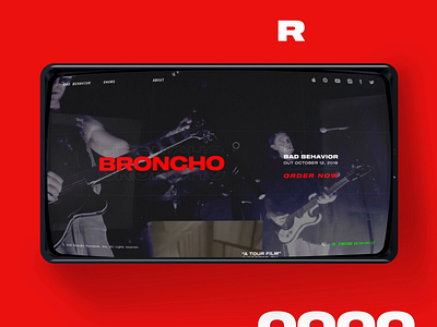 BRONCHO Website animation broncho concept design glitch homepage music noise tv ui ux vhs web website zipl