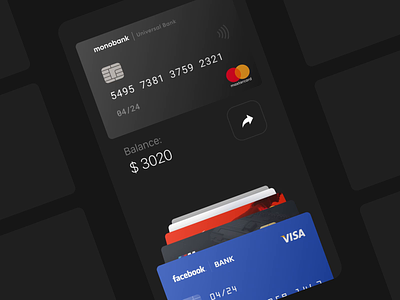 Smart Cardholder 💳 app application balance bank banking card carousel concept credit card credit card animation credit card balance finance fintech flipping ios app money money transfer online banking picker status