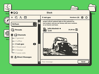 WinMac OS 1.0 | Slack App 2bit ancient app apple application chat chat app dialog emulator icons mac os macintosh old style old ui operating system os pc slack windows windows 95