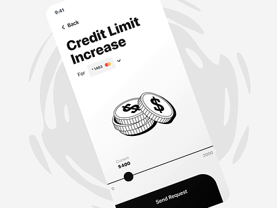 Credit Limit Increase 💰| Mobile banking app animation app application bank request banking coin credit card credit limit drag finance finance app fintech increase interaction ios mobile banking app money price ui ux