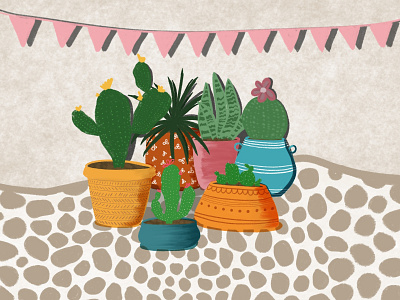 Prick party branding cactus childrens illustration design digital art drawing floral illustration illustrator vector