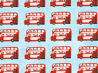 The big red bus art artist big red bus bus childrens designer childrens pattern digital art home decor illustration illustrator pattern design red bus
