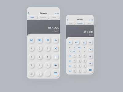 Calculator (Neumorphic) calculator calculator design