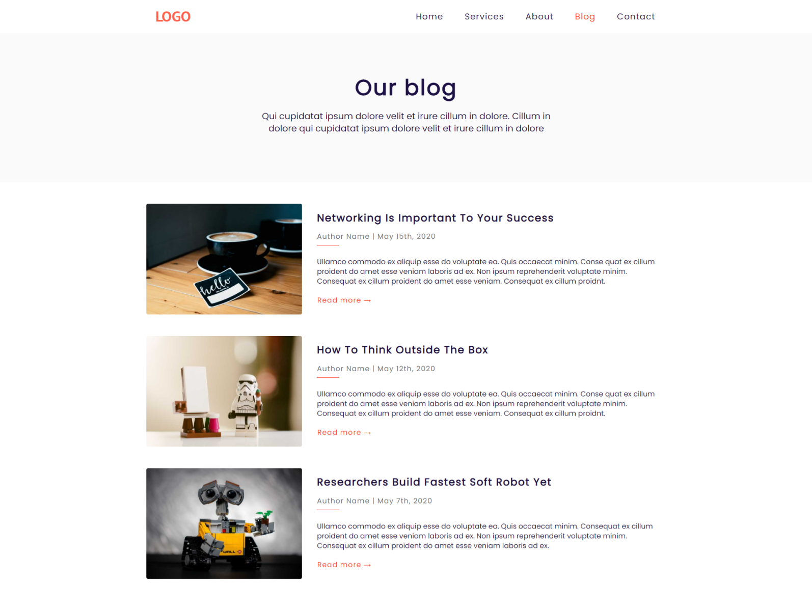 Blog page design by Zrinka on Dribbble
