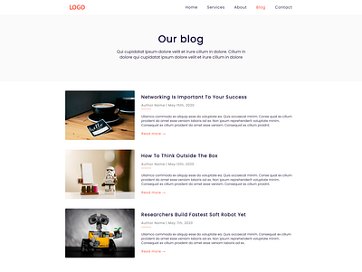 Blog page design blog page design