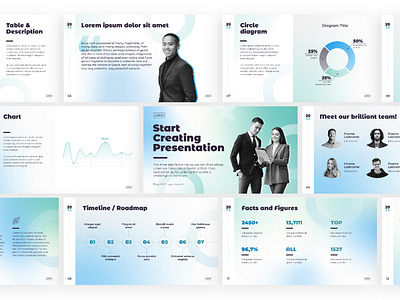 Pitch deck. Clean presenation with 2 accent colors