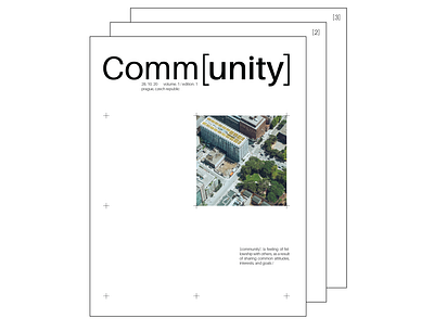 Comm[unity] Title Page (2) community design design art indesign publication