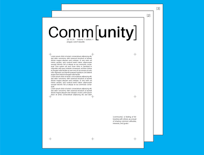 Comm[unity] Title Page (3) community design design art indesign publication