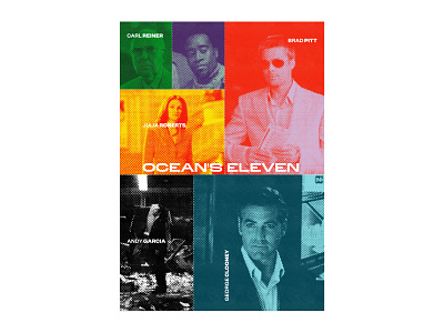 Ocean's Eleven Poster, Text graphic design halftone movie poster poster design