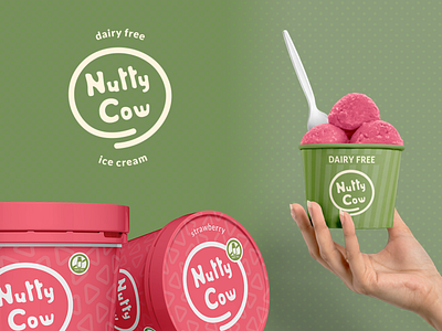 Branding // Nutty Cow Ice Cream brand identity branding dairy dairy free design graphic design ice cream logo packaging sweets visual identity