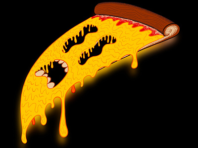 Screaming Pizza art cartoon gooey gooey cheese illustration melting melty melty cheese pizza procreate procreate app procreate art procreateapp