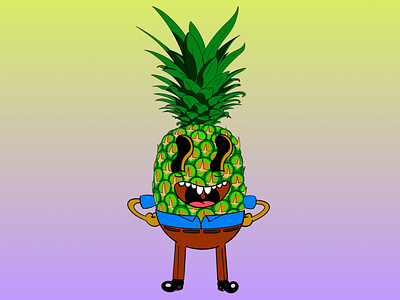 Pineapple Steve art cartoon cartoon character cartoon illustration drawing illustration illustration art illustrations pineapple procreate procreate app procreate art