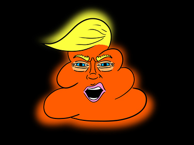 Orange Poop Emoji - President Turd art emoji illustration poo poop poop emoji president president turd procreate procreate app procreate art trump turd