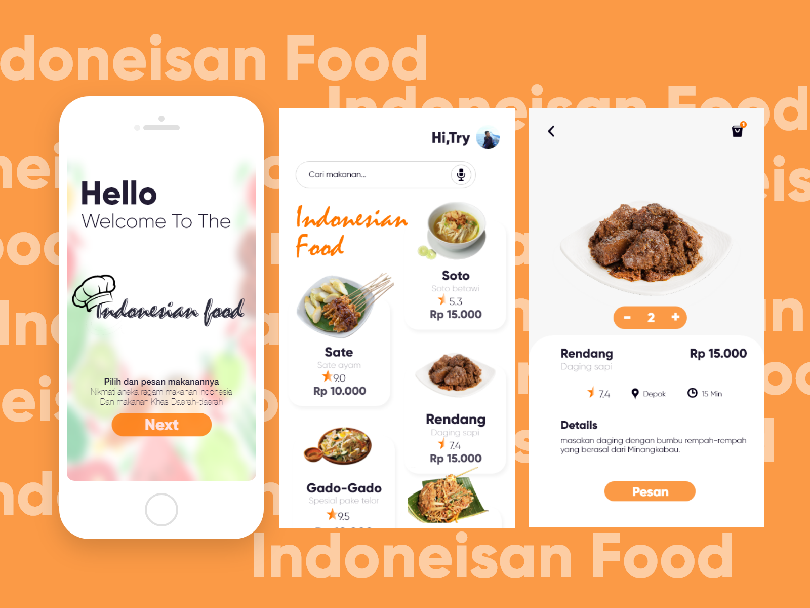 Indonesian Food Mobile by TryIt on Dribbble