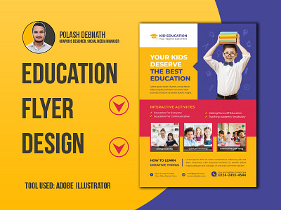 Education Flyer Design Concept design education logo education website educational educational flyer flyer flyer design marketing schools