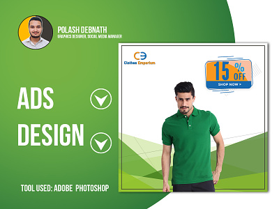 Social Media ads design ads banner ads design discount graphicdesign green offer banner t shirt t shirt design t shirts typography
