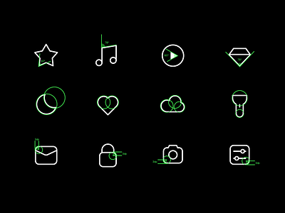 Line icons for OS