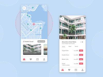 Hotel Booking App Concept app app design book booking hotel hotels map mobile mobile ui options reservation travel ui