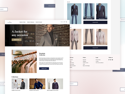 Online shop for high-end men's wear (Scabal) branding business clothing company competition concept design ecommerce elegant fashion high end homepage landing page luxury online shop pastels photography store texture web