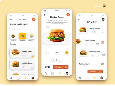 Food Ordering App (Concept) app design figma icon material design minimal typography ui ui ux design user experience ux