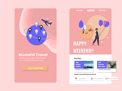 Travel Agency App UI mobile app design pinky ui ui ux